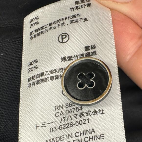 Tommy Bahama | 34W x 30L | Black Silk Rayon Blend Double-Pleat Pants Trousers - Picture 10 of 11